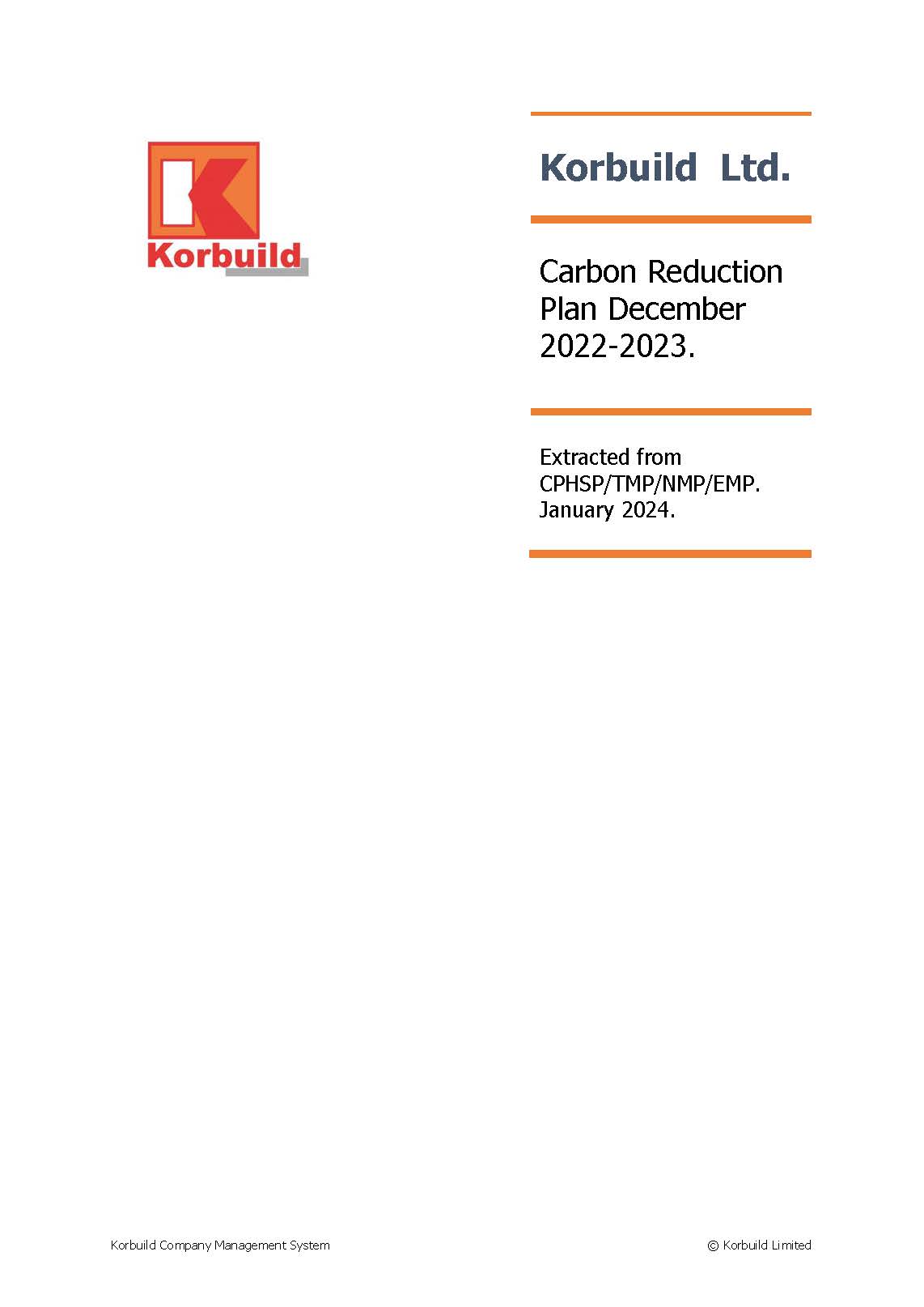 Korbuild Carbon Reduction Plan